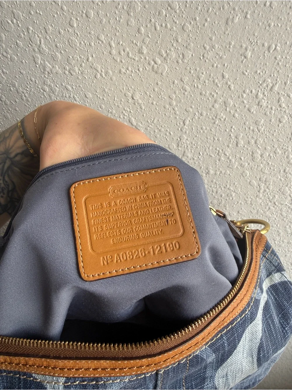 RARE Y2K Coach Carly Denim Hobo Shoulder Bag #12190